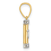 14k with White Rhodium Polished Mezuzah with Shin Pendant