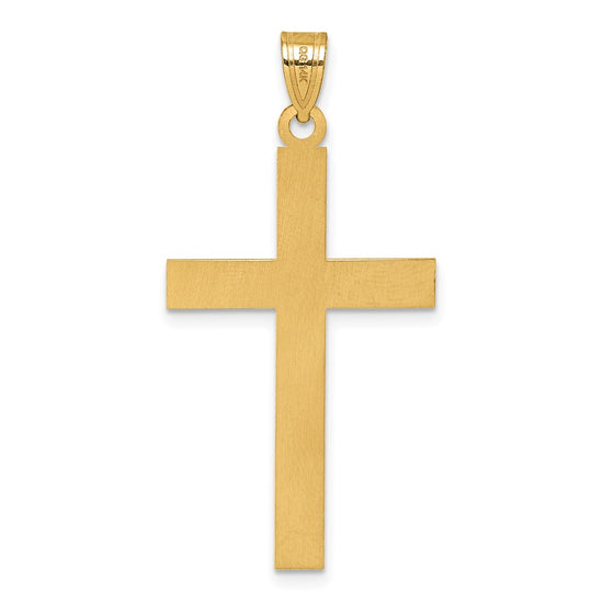 Gold Flat Etched Latin Cross Pendant
