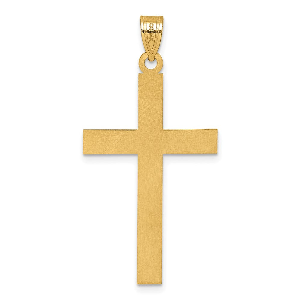 Gold Flat Etched Latin Cross Pendant