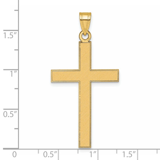 Gold Flat Etched Latin Cross Pendant