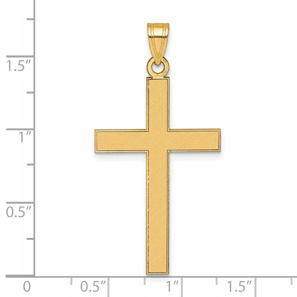 Gold Flat Etched Latin Cross Pendant