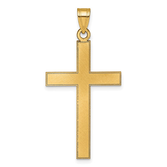 Gold Flat Etched Latin Cross Pendant
