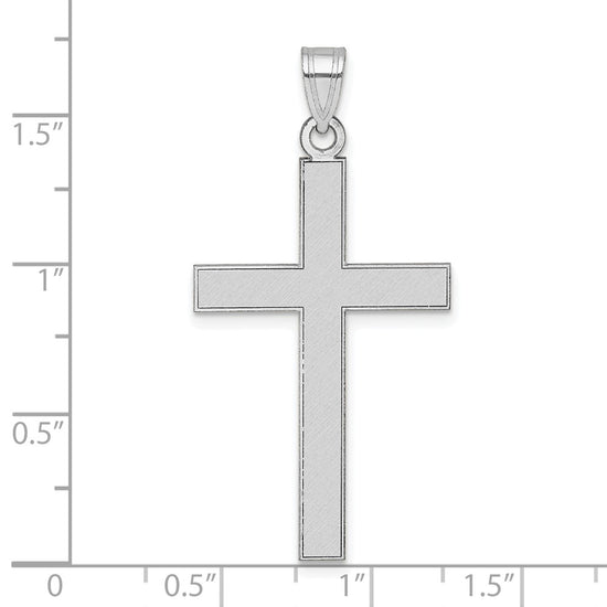 Gold Flat Etched Latin Cross Pendant
