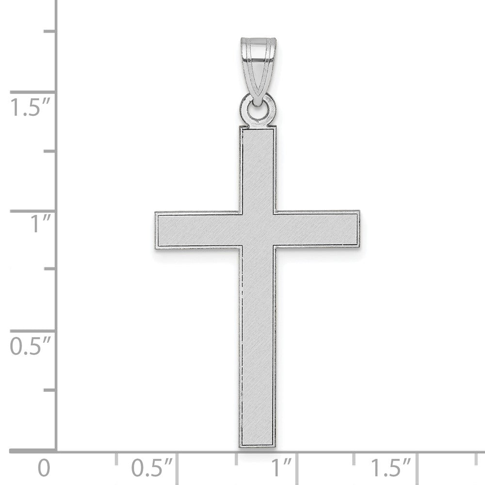 Gold Flat Etched Latin Cross Pendant