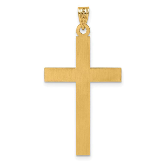 Gold Flat Laser Design Latin Cross Pendant