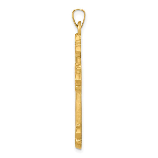 Gold Fleur de lis Cross Pendant