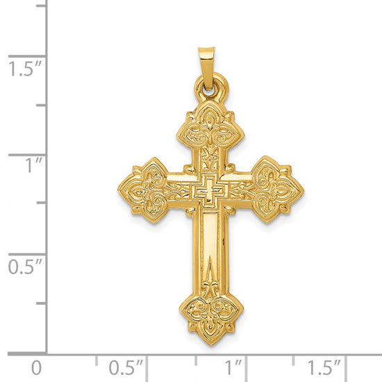 Gold Fleur de lis Cross Pendant