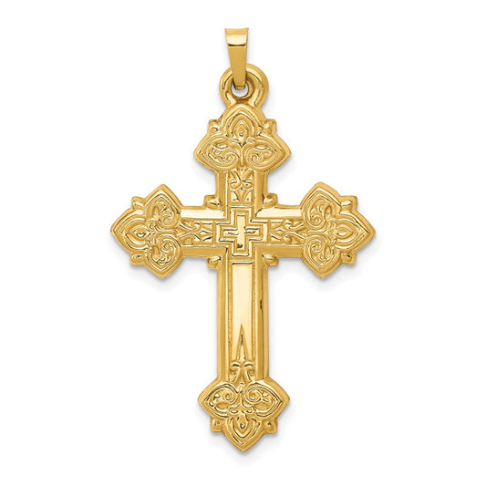 Gold Fleur de lis Cross Pendant