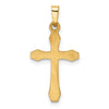 14k and White Rhodium Hollow Cross Pendant