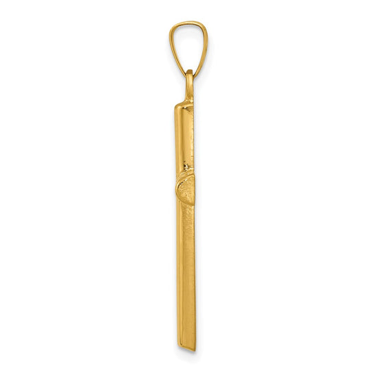 Gold Hollow Latin Cross Pendant
