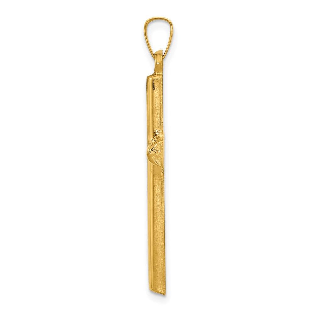 Gold Hollow Latin Cross Pendant