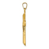 14K Two-Tone Hollow Cross with Drape Pendant