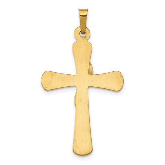 14K Two-Tone Hollow Cross with Drape Pendant
