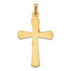 14K Two-Tone Hollow Cross with Drape Pendant