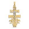 14k Two-tone Cara Vaca Crucifix Pendant