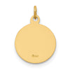 14k Polished and Satin Solid Our Guardian Angel Medal Charm