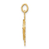 14k Polished and Satin Solid Infant of Prague Medal Scalloped Edge Round Charm