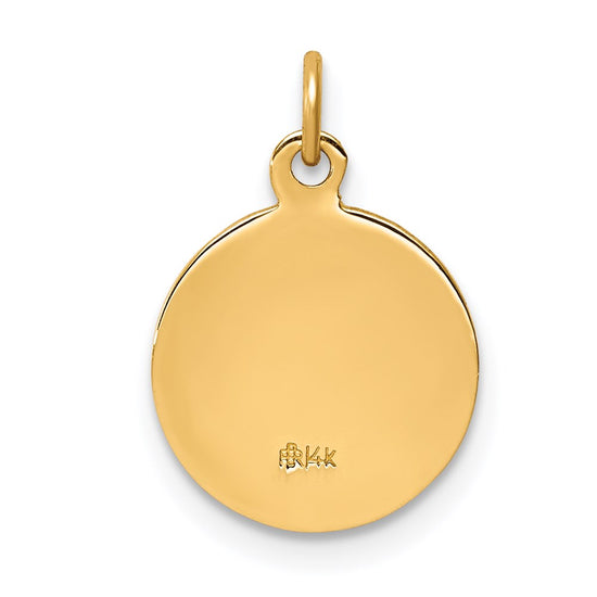 14k Polished and Satin Solid CONFIRMATION with Cross Charm