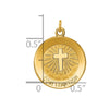 14k Polished and Satin Solid CONFIRMATION with Cross Charm
