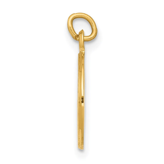 14k Polished and Satin Solid FIRST HOLY COMMUNION Medal Round Charm