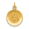 14k Polished and Satin Solid FIRST HOLY COMMUNION Medal Round Charm