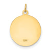 14k Polished and Satin Solid FIRST HOLY COMMUNION Medal Round Pendant