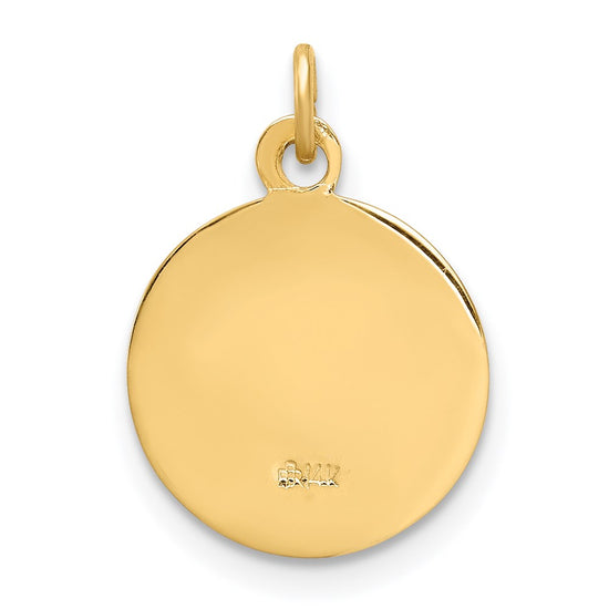 14k Polished and Satin Solid Holy Spirit Medal Charm