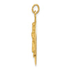 14k Polished and Satin Solid Cut-out Saint Christopher Medal Oval Pendant