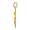 14k Polished and Satin Solid St. Michael Medal Scalloped Edge Round Pendant