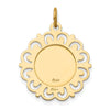 14k Polished and Satin Solid Saint Anthony Medal with Scalloped Edge Charm
