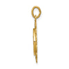 14k Polished and Satin Solid Saint Anne Medal Scalloped Edge Charm