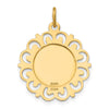 14k Polished and Satin Solid Saint Anne Medal Scalloped Edge Charm