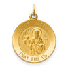 14k Polished and Satin Solid Saint Matthew Medal Round Charm