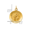 14k Polished and Satin Solid Saint Gerard Medal Round Charm