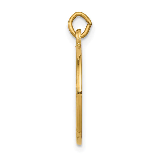 14k Polished and Satin Solid St John the Baptist Medal Round Pendant