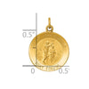 14k Polished and Satin Solid St John the Baptist Medal Round Pendant