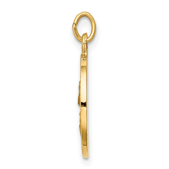 14k Polished and Satin Solid Saint Paul Medal Round Charm