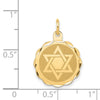 14k Solid Star of David Round Disc with Scalloped Edge Charm