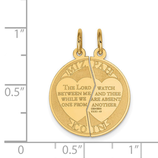 Gold Mizpah Pendants