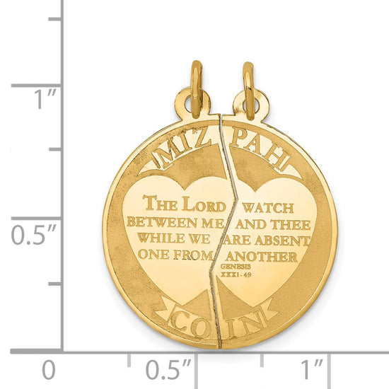 Gold Mizpah Pendants