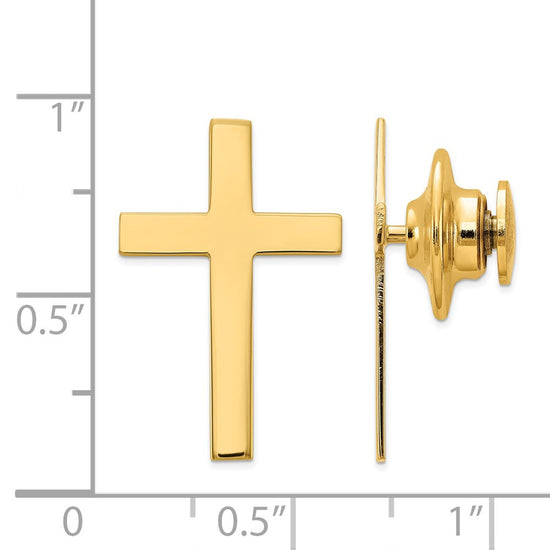 14k Polished Cross Tie Tac