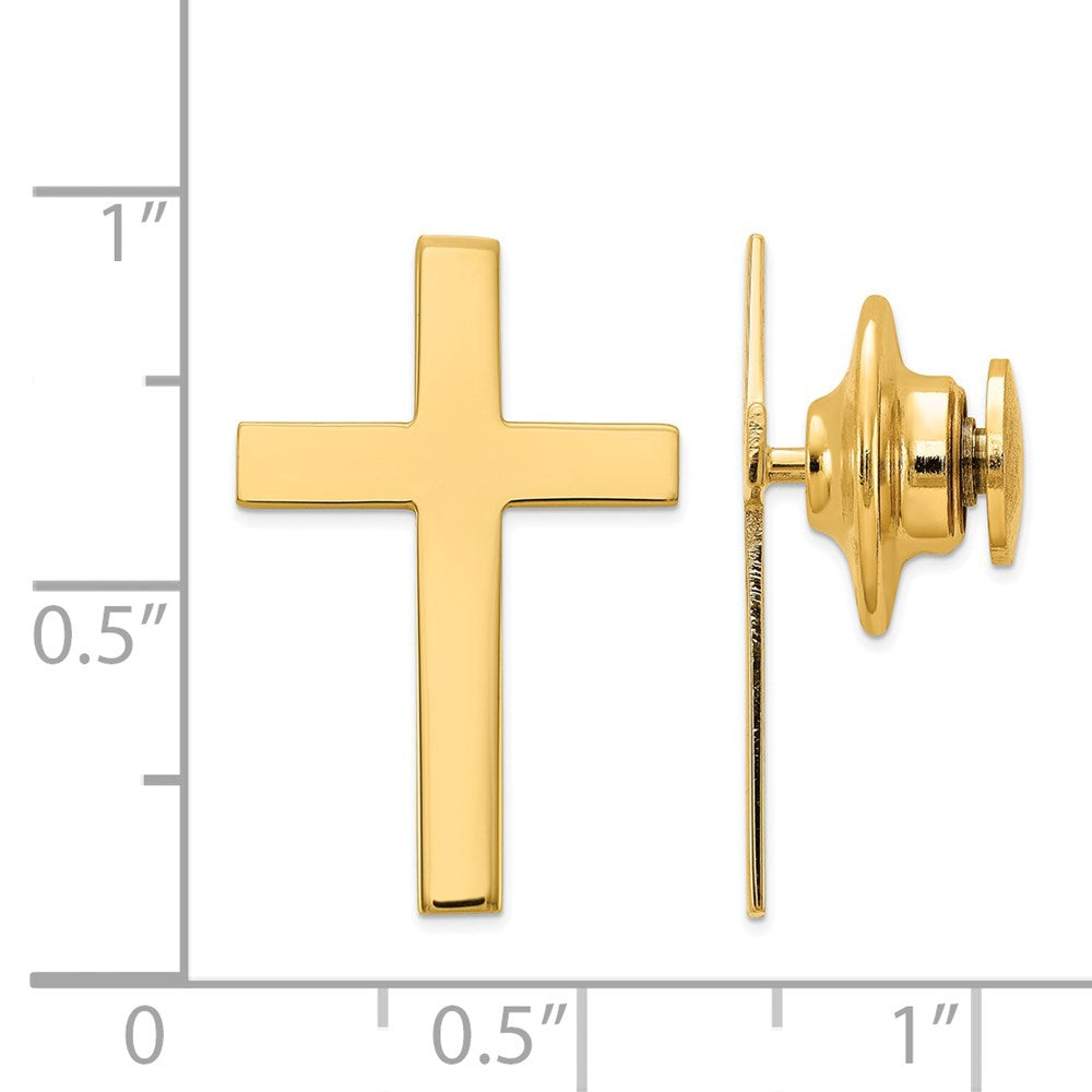 14k Polished Cross Tie Tac