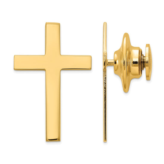 14k Polished Cross Tie Tac