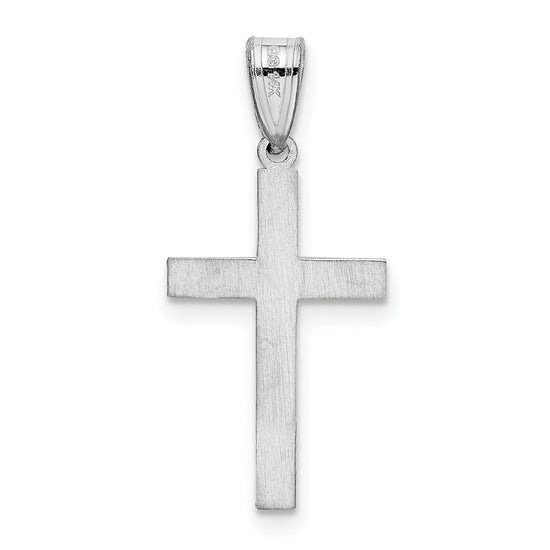 Gold Etched Floral Design Cross Pendant