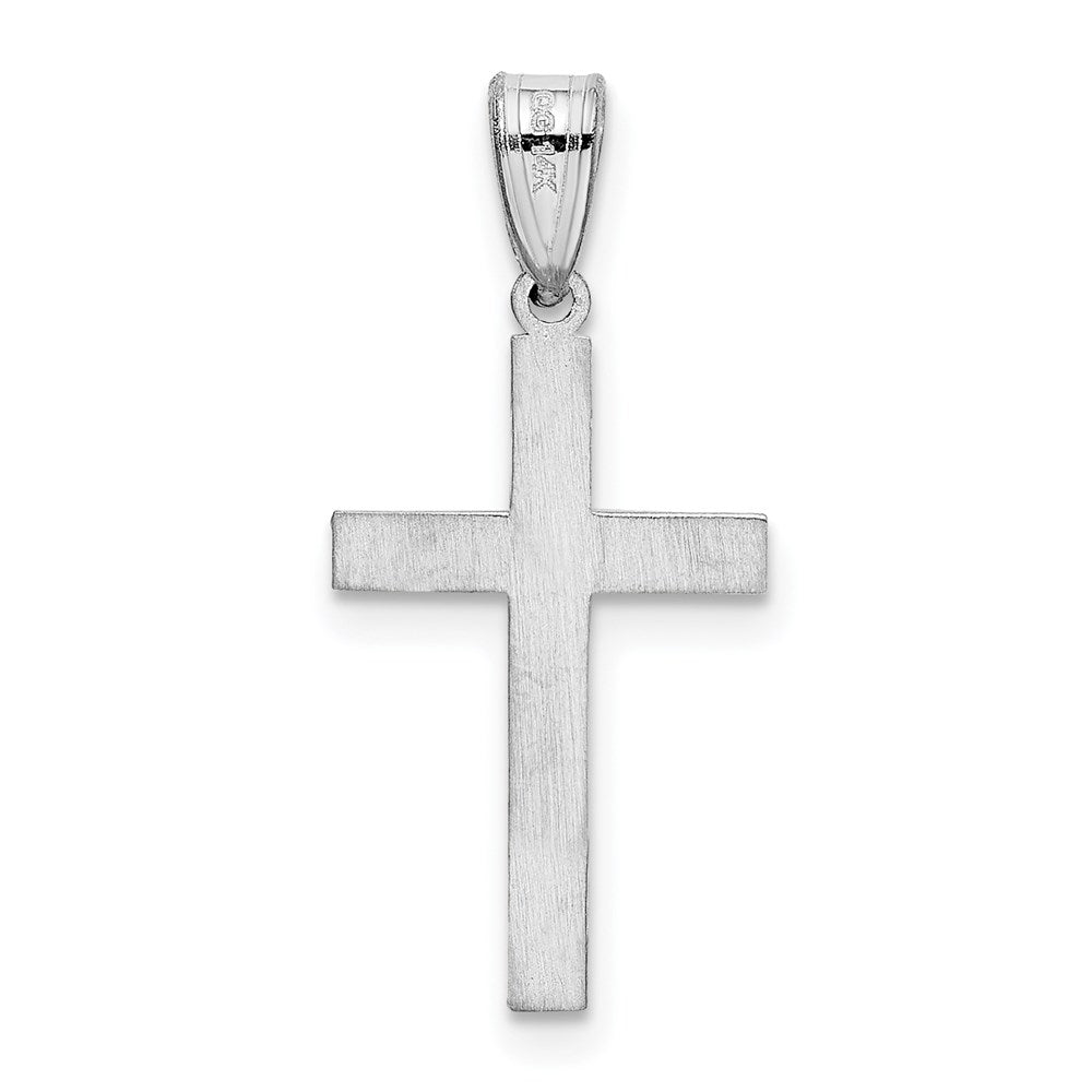 Gold Etched Floral Design Cross Pendant