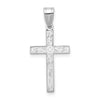 Gold Etched Floral Design Cross Pendant
