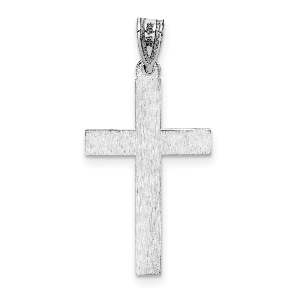 Gold Etched Floral Design Cross Pendant