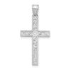 Gold Etched Floral Design Cross Pendant