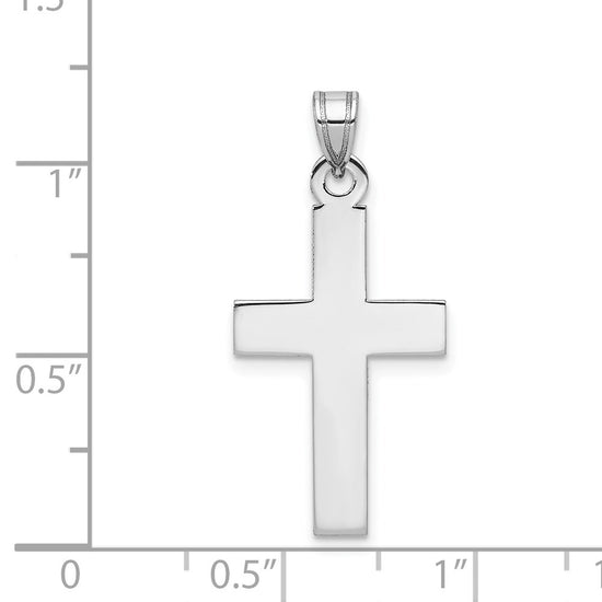 Gold Polished Flat Latin Cross Pendant
