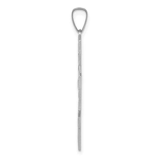14k White Gold Eastern Orthodox Cross Pendant